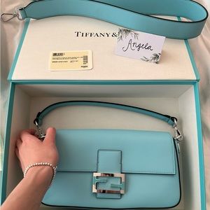 SOLD!💎 Tiffany x Fendi Medium Baguette in Tiffany Blue® Leather/Sterling Silver